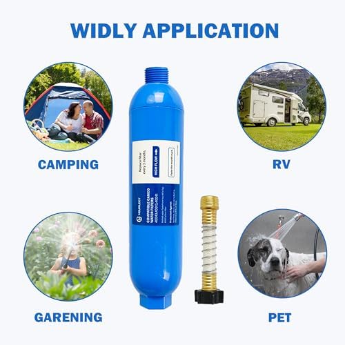 Hourleey 4 Pack RV Inline Water Filter with 2 Flexible Hose Protector, Reduce Bad Taste, Odors, Rust, Fluoride, Chlorine and Sediment in Drinking Water, Dedicated for RVs Campers Marines - Image 4