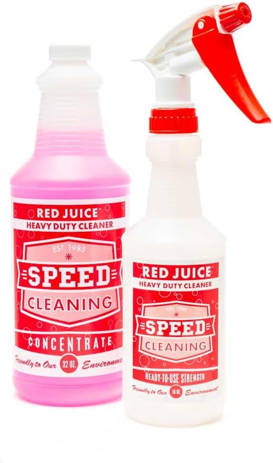 Speed Cleaning Red Juice All-Purpose, Heavy Duty Cleaner & Degreaser, Non-Toxic, Concentrated Formula. Comes with 16 oz. Mixing Bottle.