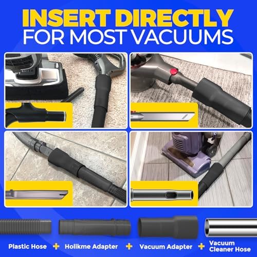 Holikme Dryer Vent Cleaner Kit 2Pack - Lint Vacuum Attachment & Brush | Black Dryer Vent Vacuum Hose Attachment & Brush Reach Deep Traps - Remove Hidden Lint, Speed Drying & Reduce Fire Risk - Image 3