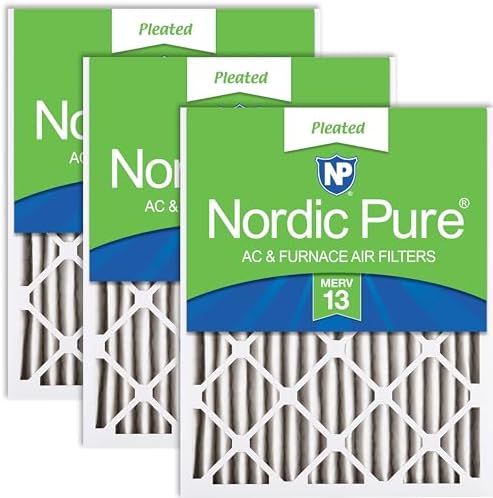 Nordic Pure 16x20x2 Pleated MERV 13 Air Filters 3 Pack by NordicPure