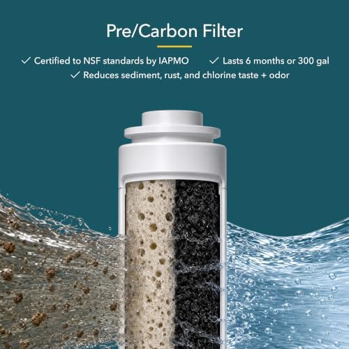 AquaTru Carafe AT100 2-Stage Pre/Carbon Filter | Reduces Sand, Silt, Sediment, Rust, and Particles | Activated Carbon Reduces Chlorine Taste and Odors - Image 5