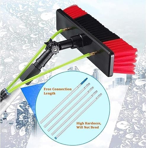 Window Cleaning Pole Water Fed Telescopic Brush Extendable Cleaner Conservatory Roof Cleaning Tools for Photovoltaic Panel Cleaning Trucks Windows Brush Head(Color : 6m/1