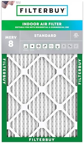 Filterbuy 9.5x19.5x1 Air Filter MERV 8 Dust & Allergy Defense (1-Pack) by Filterbuy