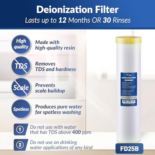 iSpring FD25B Deionized Water Filter Replacement for WGB22BD, 4.5x20 in - Image 3
