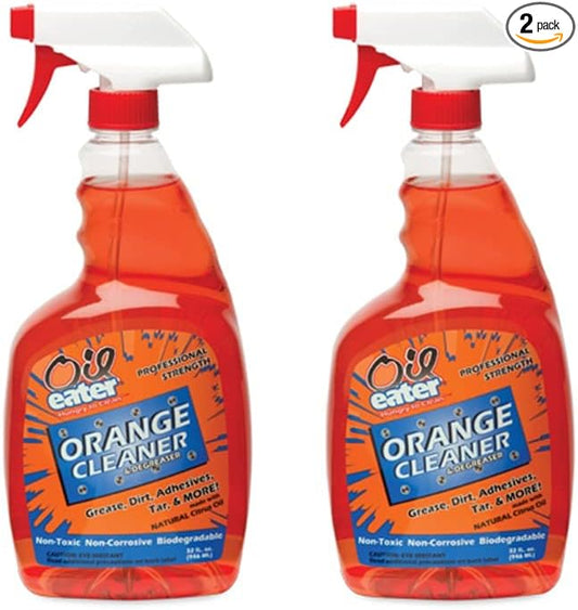 Oil Eater ORANGE Premium Cleaner and Degreaser - 32oz - For Grease, Tar, Adhesive, Dirt - 2 PACK,AOA32119122PK