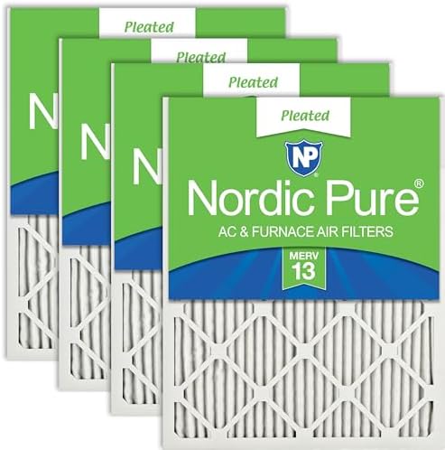 Nordic Pure 18x25x1 Pleated MERV 13 Air Filters 4 Pack by NordicPure