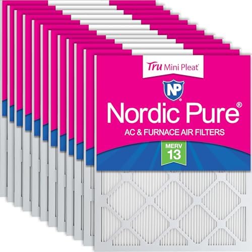 Nordic Pure 20x24x1 Tru Mini Pleat MERV 13 AC Furnace Air Filters 12 Pack by NordicPure