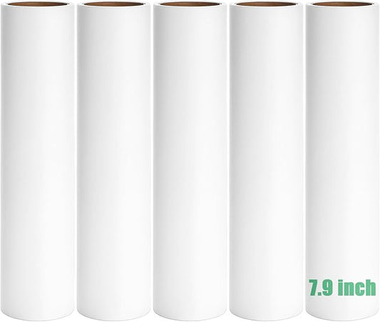7.9 inch Lint Roller Refills Only, Extra Sticky Tape Roller Refills for Large Floor Lint Roller 7.9'' Width Sticky Roller Replacment Refill Pack of 5 Rolls, Total 300 Sheets (7.9'' Wide) by MINGRACE