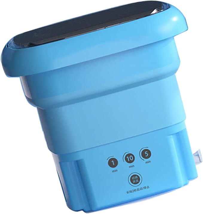 Foldable Washing Machine, Portable Washing Bucket - US 110V‑220V Collapsible Washing Machine for Baby Clothes, Underwear or Small Items, Apartment, Mini Laundry Machine(Blue)