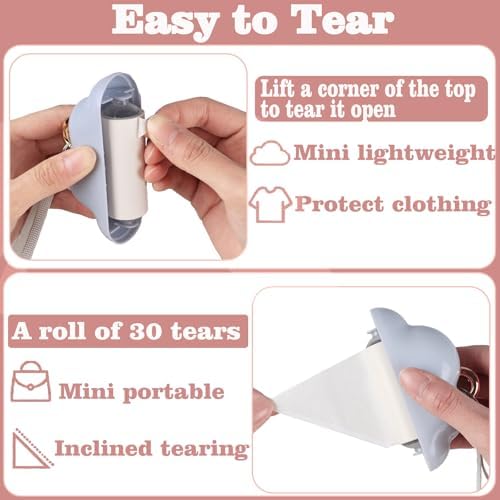 Mini Lint Roller Travel Size, Reusable Pet Hair Remover for Clothes with 150 Refillable Sheets (Blue) - Image 3