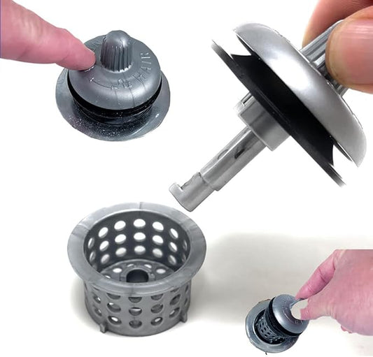 Hair Magnet 2.0 3-in-1 Bathtub Hair Catcher, Tub Stopper & Cleaning Tool – Drain Protector/Strainer Fits 1.5”–1.75” Bath – World’s Only Hair Trap w/Magnet Plug & Hair Remover, Prevent Costly Clogs (1)