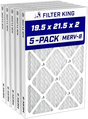 Filter King 19.5x21.5x2 Air Filter MERV 8, AC Furnace Filters (5-Pack) by FilterKing