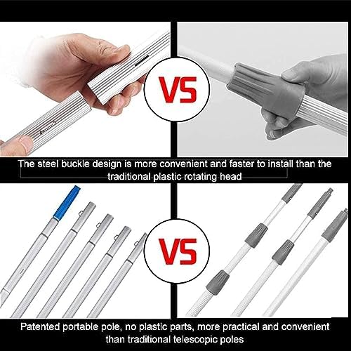 Window Cleaning Pole Water Fed Telescopic Brush Extendable Cleaner Conservatory Roof Cleaning Tools for Photovoltaic Panel Cleaning Trucks Windows Brush Head(Color : 9m/2