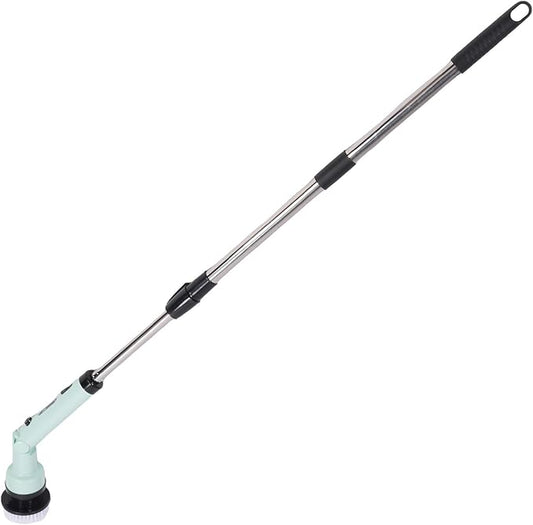 ZJchao Electric Scrubber for Cleaning, Bathroom Cleaning Supplies, Water Proof Cordless with 9pcs Brush Heads and Telescopic Handle for Floors, Bathroom, Kitchen (Green)