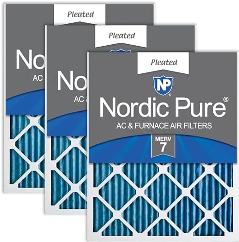 Nordic Pure 18x24x1 Pleated MERV 7 Air Filters 3 Pack by NordicPure