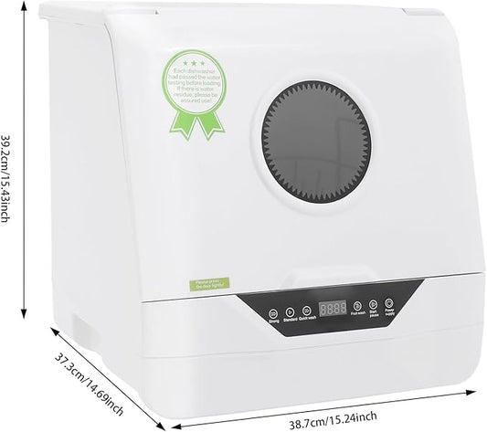 3-In-1 Portable Dishwasher,785W Countertop Mini Dishwasher With Display Screen & Child Lock,Multi-Functional Large Capacity Compact Drying Storage Dishwasher For Apartments,Dorms,Kitchens (800W 6L)