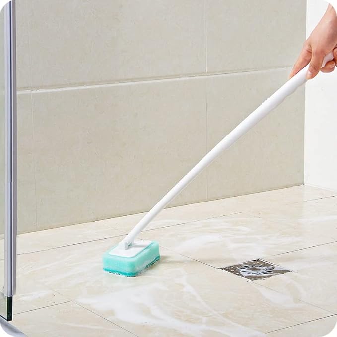 Sponge Long Handle Brush Bathroom Cleaning Bath Ceramic Tile Floor Kitchen Tool(E)