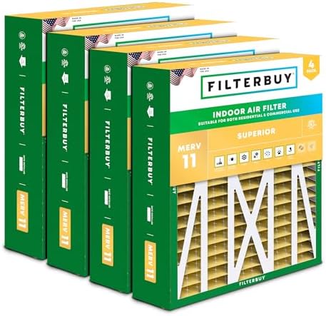 Filterbuy 20x23x5 Air Filter MERV 11 Pet & Allergy Defense (4-Pack) by Filterbuy