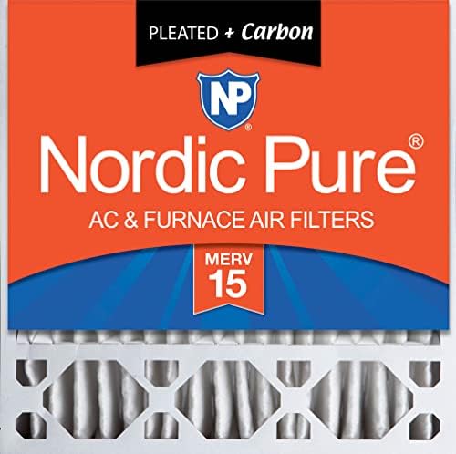 Nordic Pure 20x20x5 Pleated MERV 15 Plus Carbon Air Filter 1 Pack by NordicPure