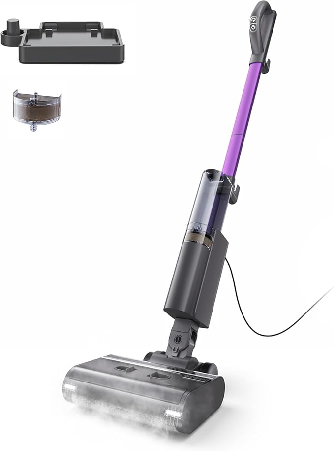 Steam Mop for Floor Cleaning, Lightweight Electric Mop with Deep Steam, Self-Cleaning, NA-IX Limescale Protection, Power-Assisted Drive, 180° Lie Flat & LED Light for All Sealed Hard Floors