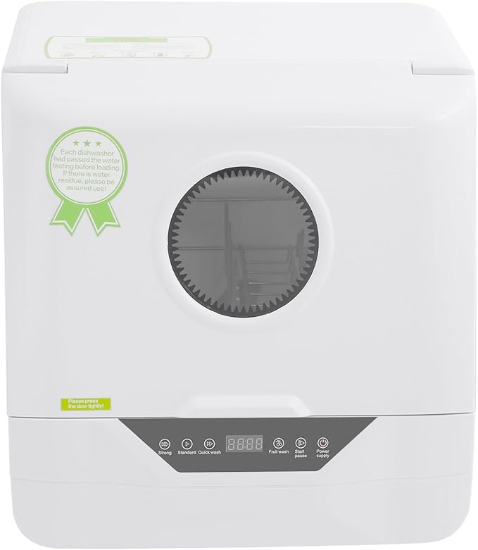 3-In-1 Portable Dishwasher,785W Countertop Mini Dishwasher With Display Screen & Child Lock,Multi-Functional Large Capacity Compact Drying Storage Dishwasher For Apartments,Dorms,Kitchens (800W 6L)