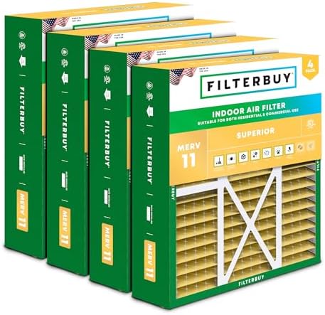 Filterbuy 20x22x5 Air Filter MERV 11 Pet & Allergy Defense (4-Pack) by Filterbuy