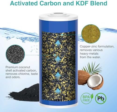 SimPure 10" x 4.5" Whole House GAC Carbon and KDF Water Filter Cartridge - Image 2
