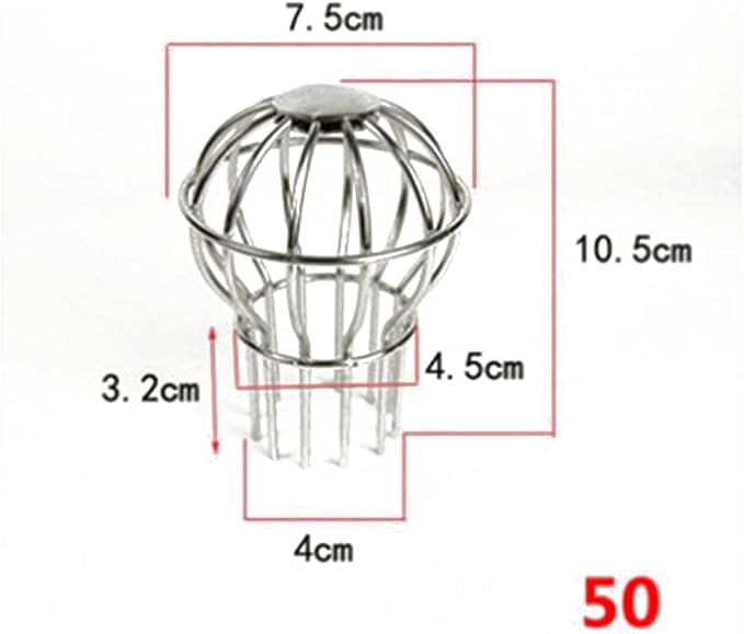 304 Stainless Steel Drain Filter Strainer, Anti-Blocking Round Downspout Mesh Cover for Roof Gutter Cleaning Tool(50MM)