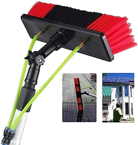 Telescopic Window Cleaning Pole 10-39ft with Water Fed Brush, 30cm/50cm Large Head for Roof & High Window Cleaning, Extendable Cleaning Tools for Professional Use