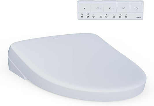 TOTO® WASHLET®+ S7A Electronic Bidet Toilet Seat with EWATER+® Bowl and Wand Cleaning, Auto Open and Close Contemporary Lid, Elongated, Cotton White - SW4736AT40#01