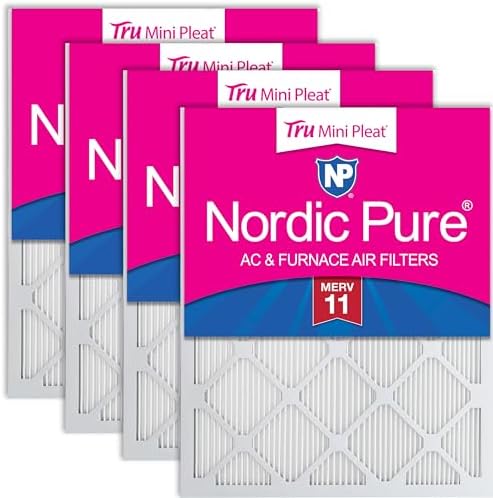Nordic Pure 20x25x1 Tru Mini Pleat MERV 11 AC Furnace Air Filters 4 Pack by NordicPure