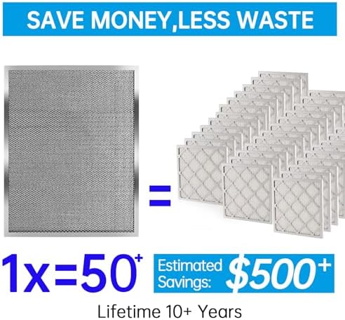 UBeesize 16x25x4 Reusable Air Filter - Washable, MERV 8,Permanent, Electrostatic - Lasts a Lifetime - Enjoy Fresher Air in Home and Office HVAC AC Furnace Systems(Actual Size:15.35x24.37x3.58Inch) - Image 2
