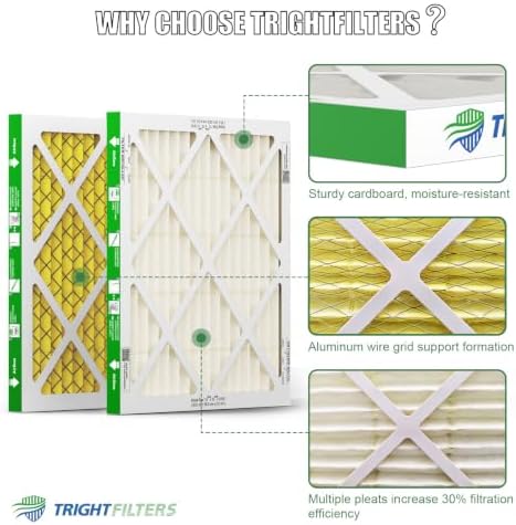 TRIGHTFILTERS 14x14x1 Air Filter MERV 11 HVAC Furnace Filter Pleated 2 Pack - Image 3