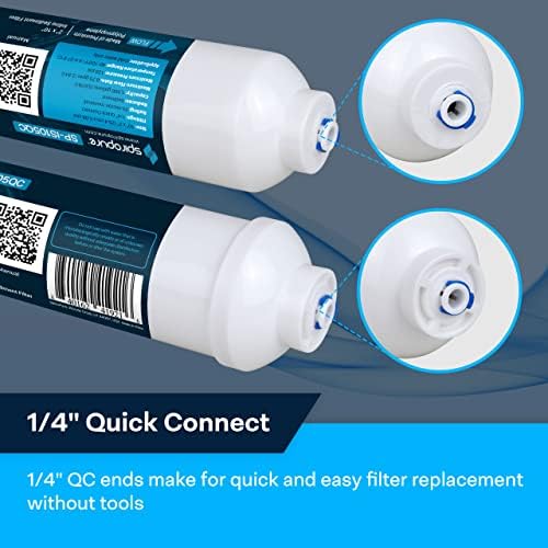 SpiroPure SP-IS105QC Inline Sediment Water Filter 1/4" Quick-Connect, 2x10 - Image 3