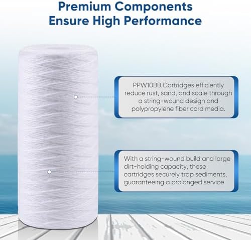 PUREPLUS 1 Micron 10 x 4.5 Whole House Water Filter for Well Water 4 Pack - Image 3