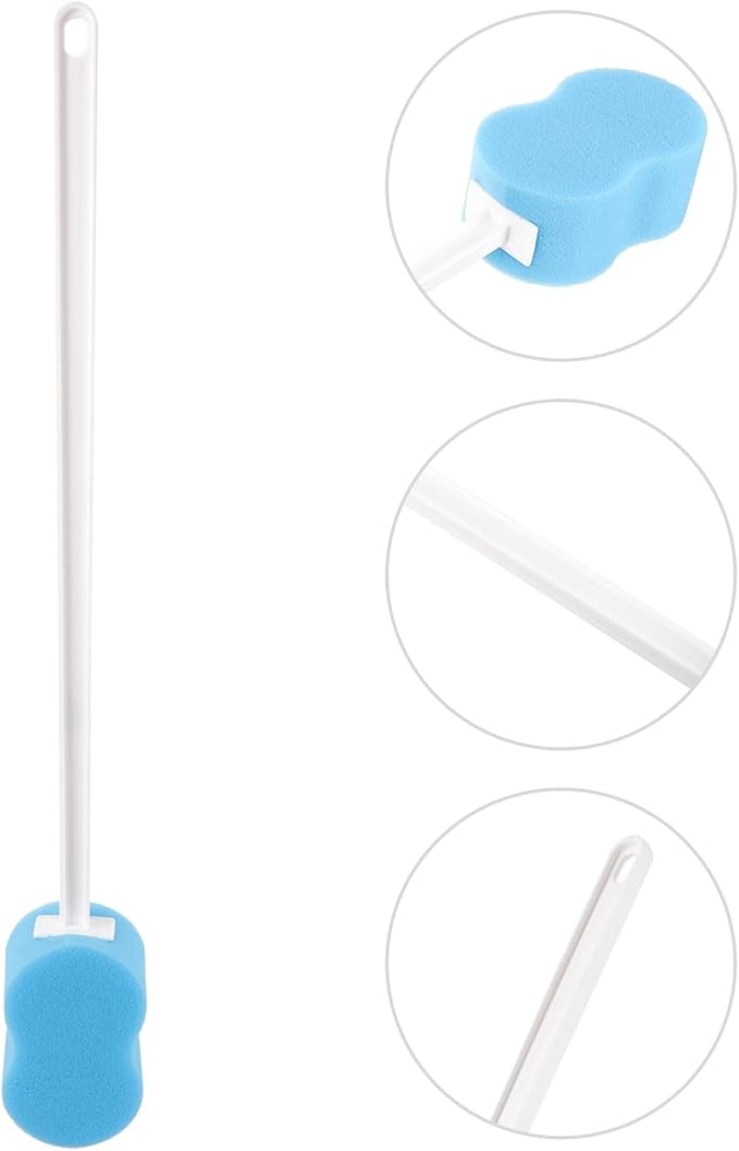 Long Handle Bathing Brush Soft Bristle Back Scrubber for Shower Ergonomic Body Cleaning Tool Convenient for Daily Use for Relaxing Baths Blue Color
