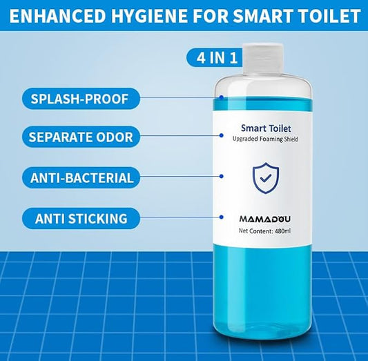 MAMADOU Smart Toilet Foaming Shield 480ml 4Pack For Toilet Bowl Cleaner Liquid Splash Control Deodorizing Foam Agent Stain-Resistant Easy Cleaning For Fresh Bathroom