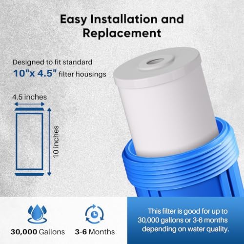 PUREPLUS 10" x 4.5" Whole House Iron Reducing Sediment Water Filter,2PACK - Image 6