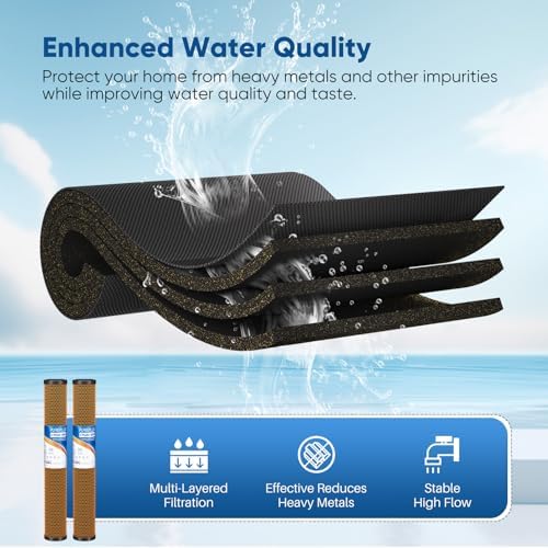 PUREPLUS 20" x 2.5" Whole House CTO Heavy Metal Removal Filter,2 PACK - Image 5