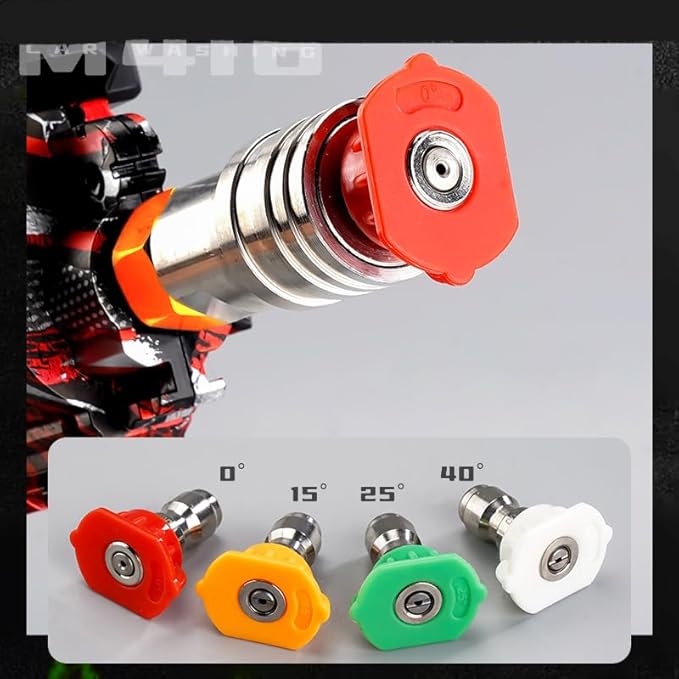 Pressure Washer Gun with Swivel – 3600 PSI High Pressure Spray Gun with 3/8" Quick Connect Plug – Foam Cannon Compatible Power Washer Handle for Car, Home & Outdoor Cleaning (Red)
