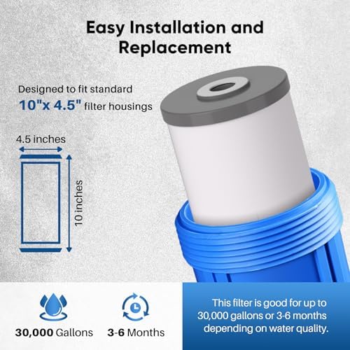 PUREPLUS 10" x 4.5" Whole House Heavy Metal Reduction Water Filter,4 PACK - Image 6