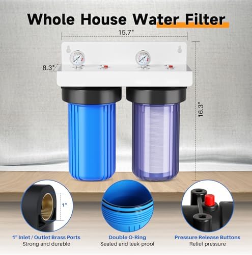 PUREPLUS 2-Stage Whole House Water Filter, Clear Housing, for Well Water - Image 5