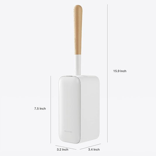 Toilet Cleaner Brush, Diveotree Toilet Brush and Holder for Dead Corner Cleaning, Wall Mounted Toilet Bowl Brush for Bathroom Decor, Toilet Scrubber Brush for Home/Hotel (White, Square-1pack)