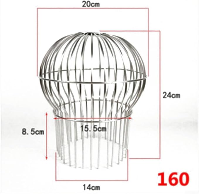 1PCS 304 Stainless Steel Gutter Guard, Outdoor Roof Anti-Blocking Line Cap Round Floor Net Cover Drainage Floor Line Leak Gutter Cleaning Tool, Mesh Guard Flexible Leaf Catcher(160MM)