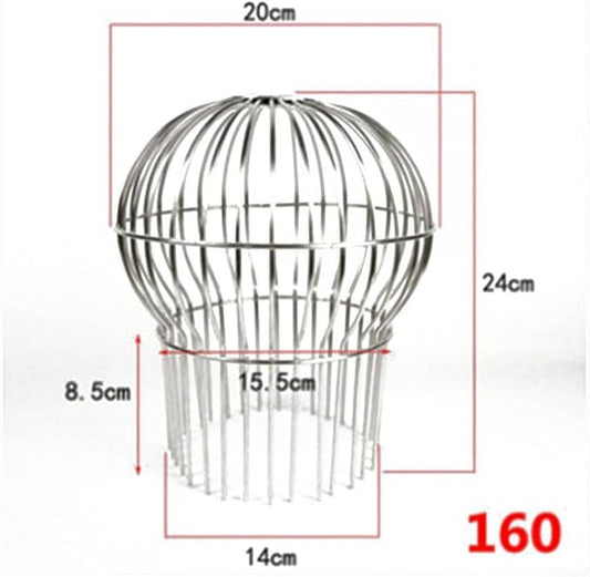1PCS 304 Stainless Steel Gutter Guard, Outdoor Roof Anti-Blocking Line Cap Round Floor Net Cover Drainage Floor Line Leak Gutter Cleaning Tool, Mesh Guard Flexible Leaf Catcher(160MM)