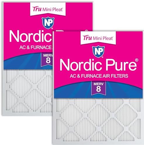 Nordic Pure 18x24x1 Tru Mini Pleat MERV 8 AC Furnace Air Filters 2 Pack by NordicPure