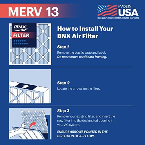 BNX TruFilter 14x30x1 Air Filter MERV 13 (4-Pack) - MADE IN USA - Electrostatic Pleated Air Conditioner HVAC AC Furnace Filters for Allergies, Pollen, Mold, Bacteria, Smoke, Allergen, MPR 1900 FPR 10 - Image 5
