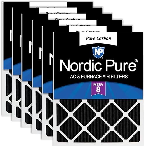 Nordic Pure 18x24x1 Pleated MERV 8 Pure Carbon Air Filters 6 Pack by NordicPure