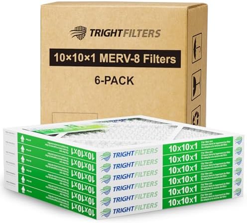 TRIGHTFILTERS 10x10x1 Air Filter 6 Pack, MERV 8 Filter Replacement by TRIGHTFILTERS