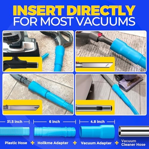 Holikme Dryer Vent Cleaner Kit 2Pack - Lint Vacuum Attachment & Brush | Blue Dryer Vent Vacuum Hose Attachment & Brush Reach Deep Traps - Remove Hidden Lint, Speed Drying & Reduce Fire Risk - Image 3